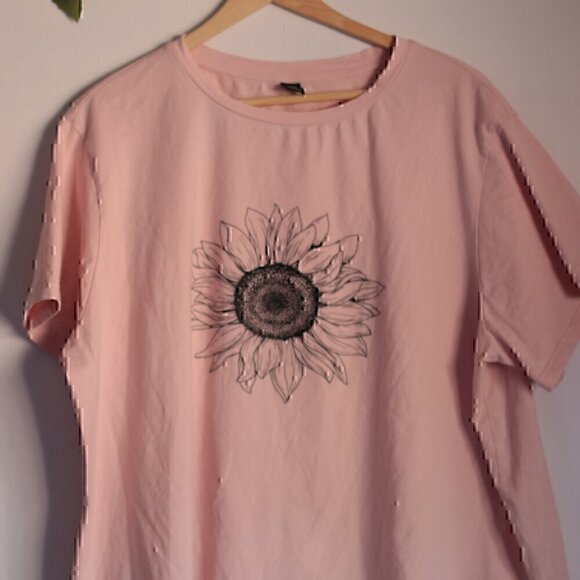 Shein Curve 3XL Boho Floral Bohemian Sunflower T Shirt - Picture 6 of 8